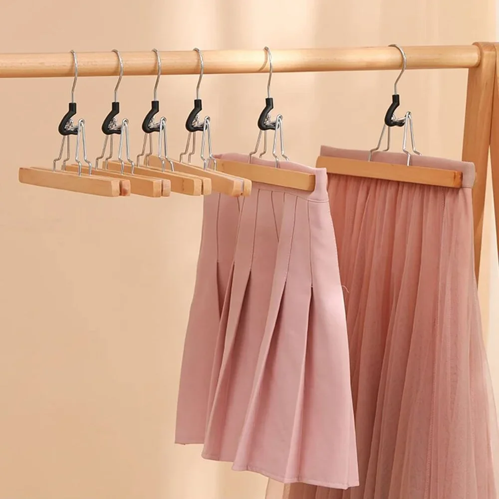 Wooden Clamp Hangers Pants Trousers Skirt 10